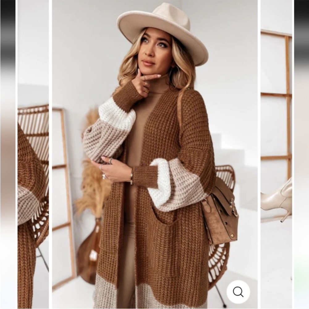 NWT Colorblock Knit Cardigan Duster